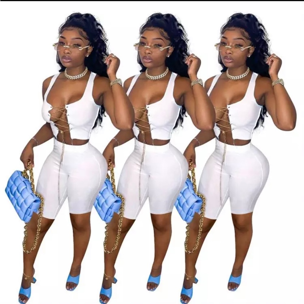 White two piece outfit